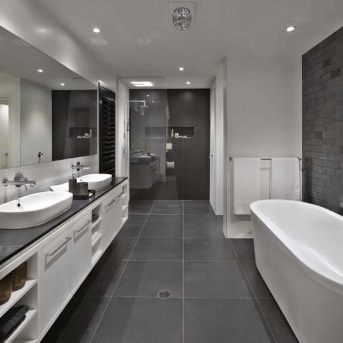 Grey and white Colour For Bathroom Walls